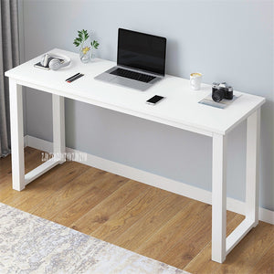B2783 80/100/120/140cm Modern Manmade Board Steel Frame Office Computer Table Household Economical Large Desktop Study Desk