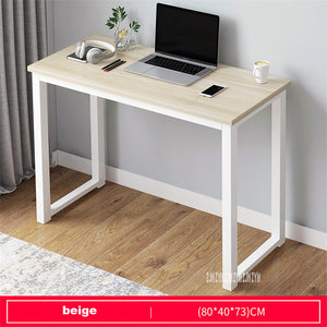 B2783 80/100/120/140cm Modern Manmade Board Steel Frame Office Computer Table Household Economical Large Desktop Study Desk