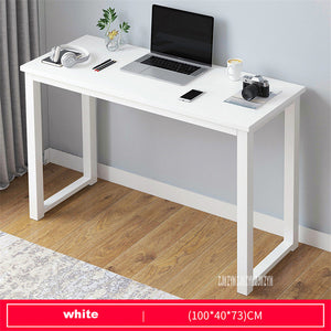 B2783 80/100/120/140cm Modern Manmade Board Steel Frame Office Computer Table Household Economical Large Desktop Study Desk