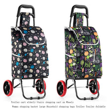Load image into Gallery viewer, Trolley cart elderly Stairs shopping cart on Wheels Woman shopping basket large Household shopping bags Trolley Trailer foldable
